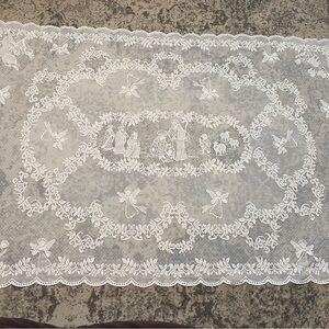 Vintage Lace Nativity & Angels Tablecloth 56x80